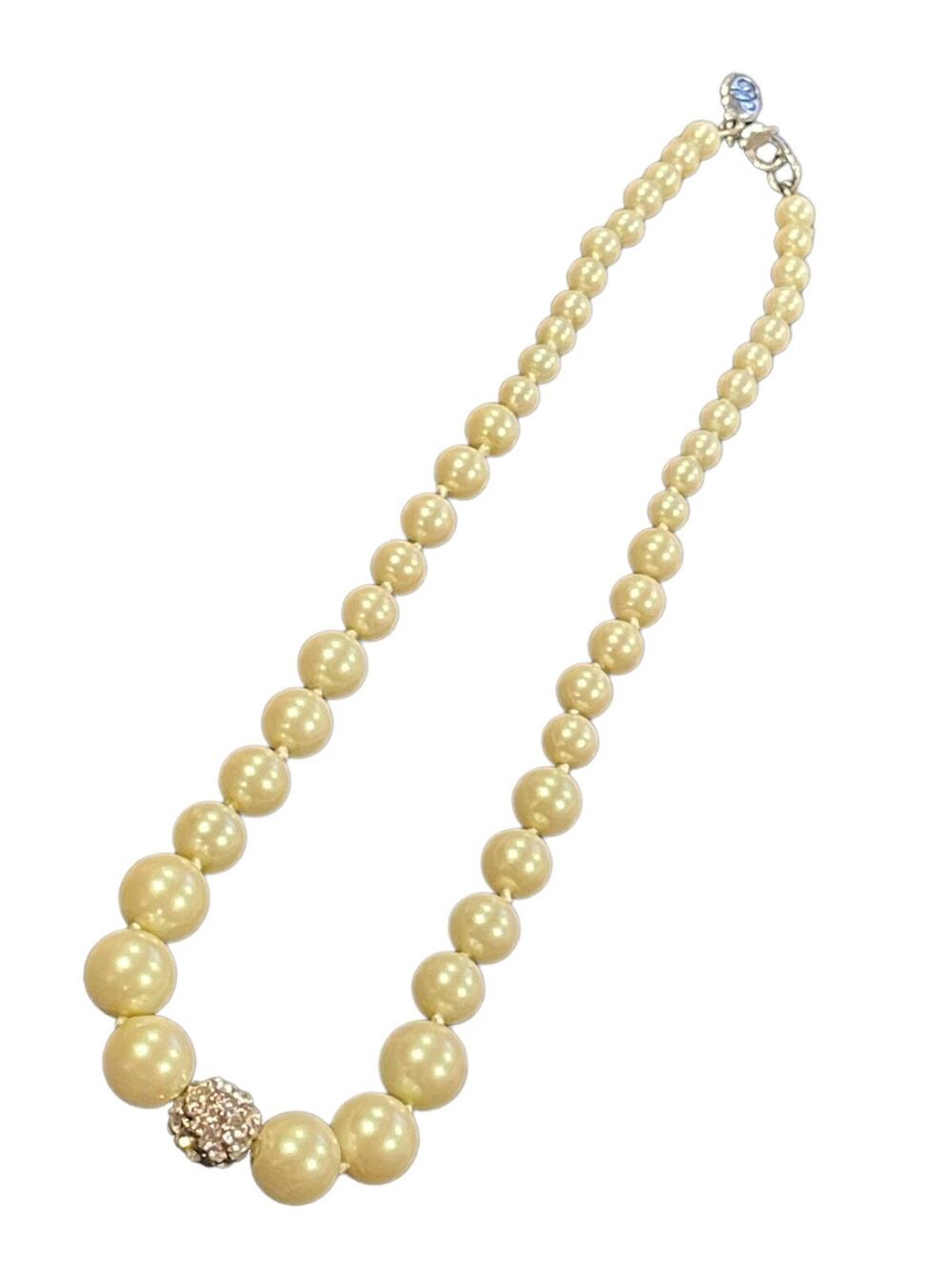 Vintage knotted pearl and crystal necklace - Estate